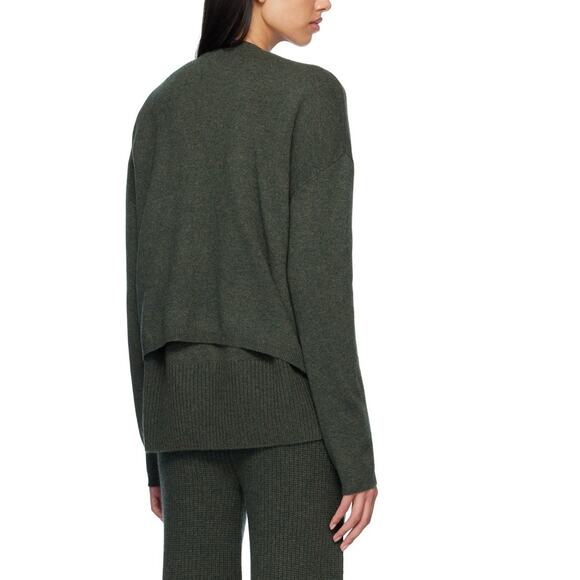 Lisa Yang Abby Cardigan Button V Neck 100% Cashmere Olive Green Size 0 XS NWT - Picture 3 of 16